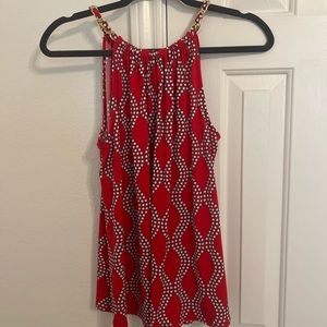New W/ TAGS Kaari Blue red tank top with gold rope straps!